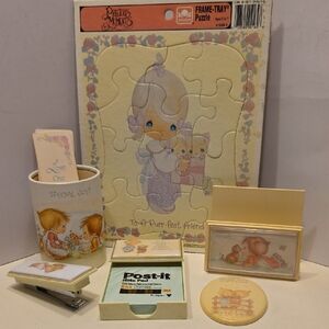 Vintage Precious Moments Office Set And Puzzle